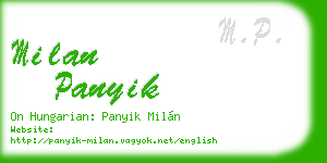 milan panyik business card